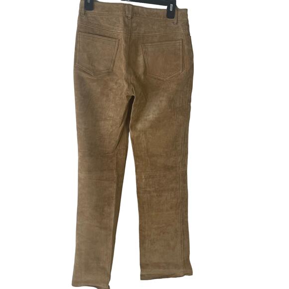 Jou Jou‎ Skins Size 7/8 Waist 28 Vintage 90's Suede Leather Tan Pants - Picture 3 of 9